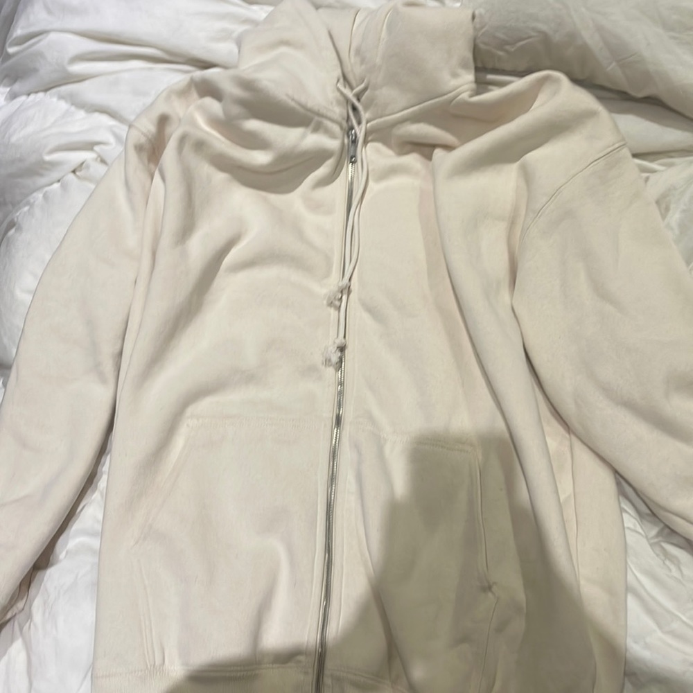 White Brandy Melville christy hoodie zip up